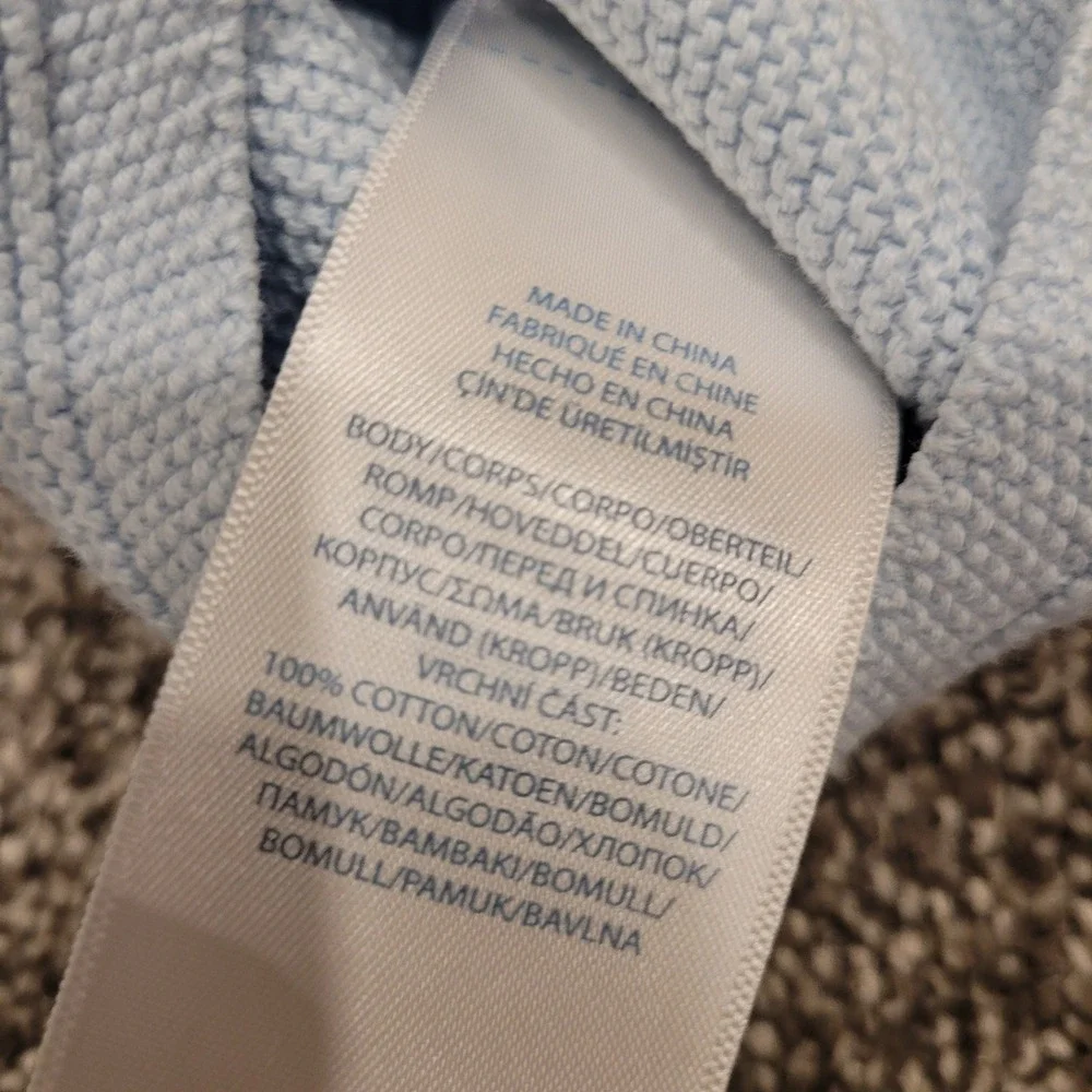 Ralph Lauren Baby Boy Light Blue Cotton Knit Cardigan Sweater Bear Buttons 12M